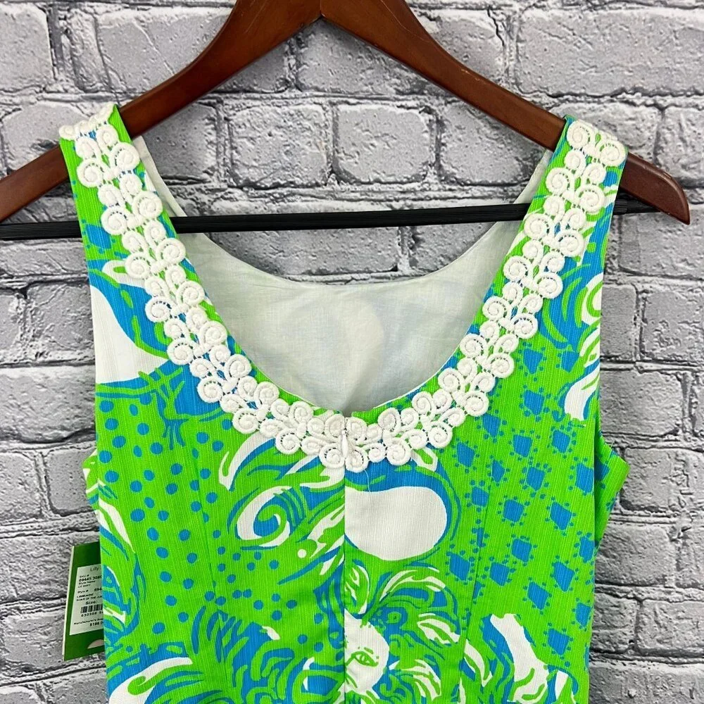 Lilly Pulitzer  Limeade Roar of the Jungle  Liz Shift Dress Size 4 - Picture 9 of 10